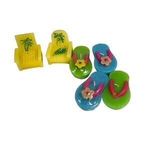 Tiki Bar Flip Flop Floating Candles Green Blue Pool Party Beach Chairs Flowers